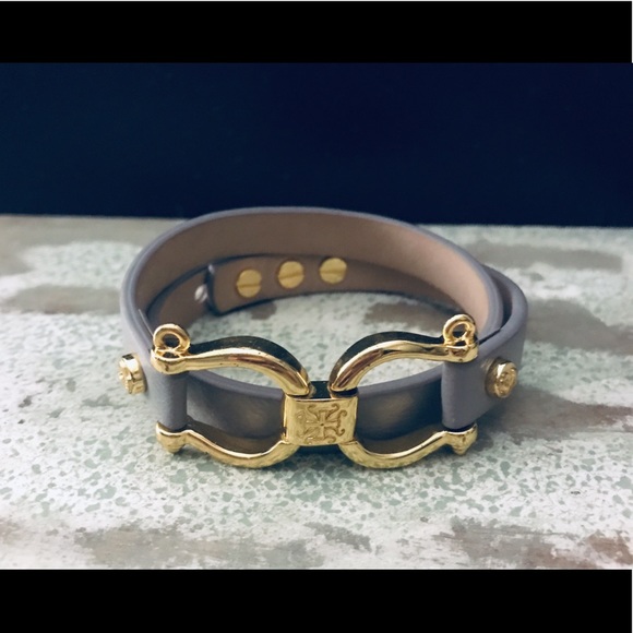 Rustic Cuff Gray Seaborne Leather Wrap - Picture 1 of 5